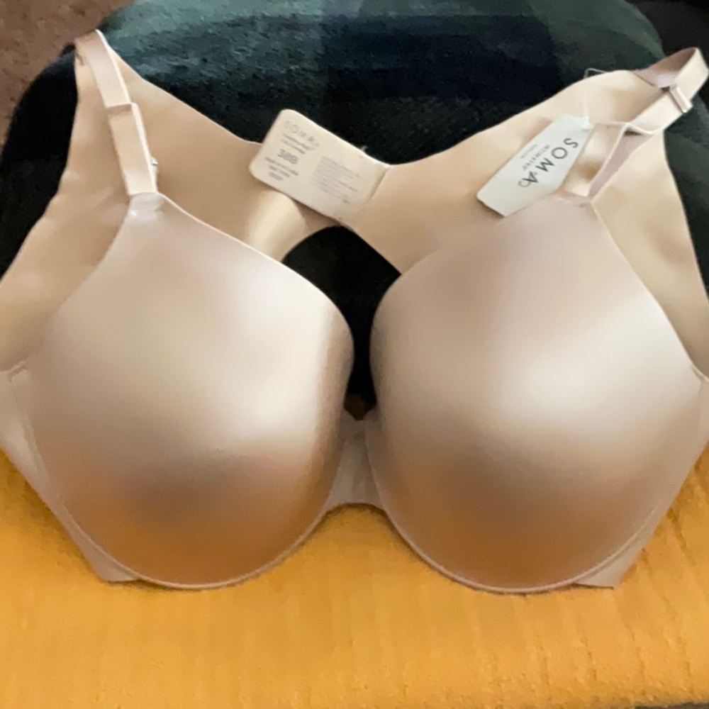 SOMA Vanishing Back Full Coverage Bra 38B Warm Amber, NWT